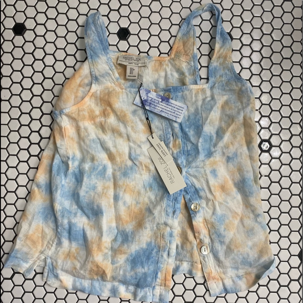 NWT Rachel Zoe sleeveless linen top size small